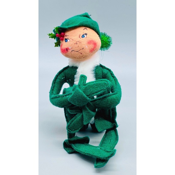 Annalee Other - Annalee Green Elf Christmas Poseable Knee Hugger Shelf Sitter 2003 Mobilitee